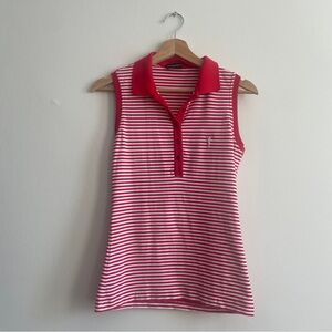 GOLFINO Red Striped Sleeveless Polo